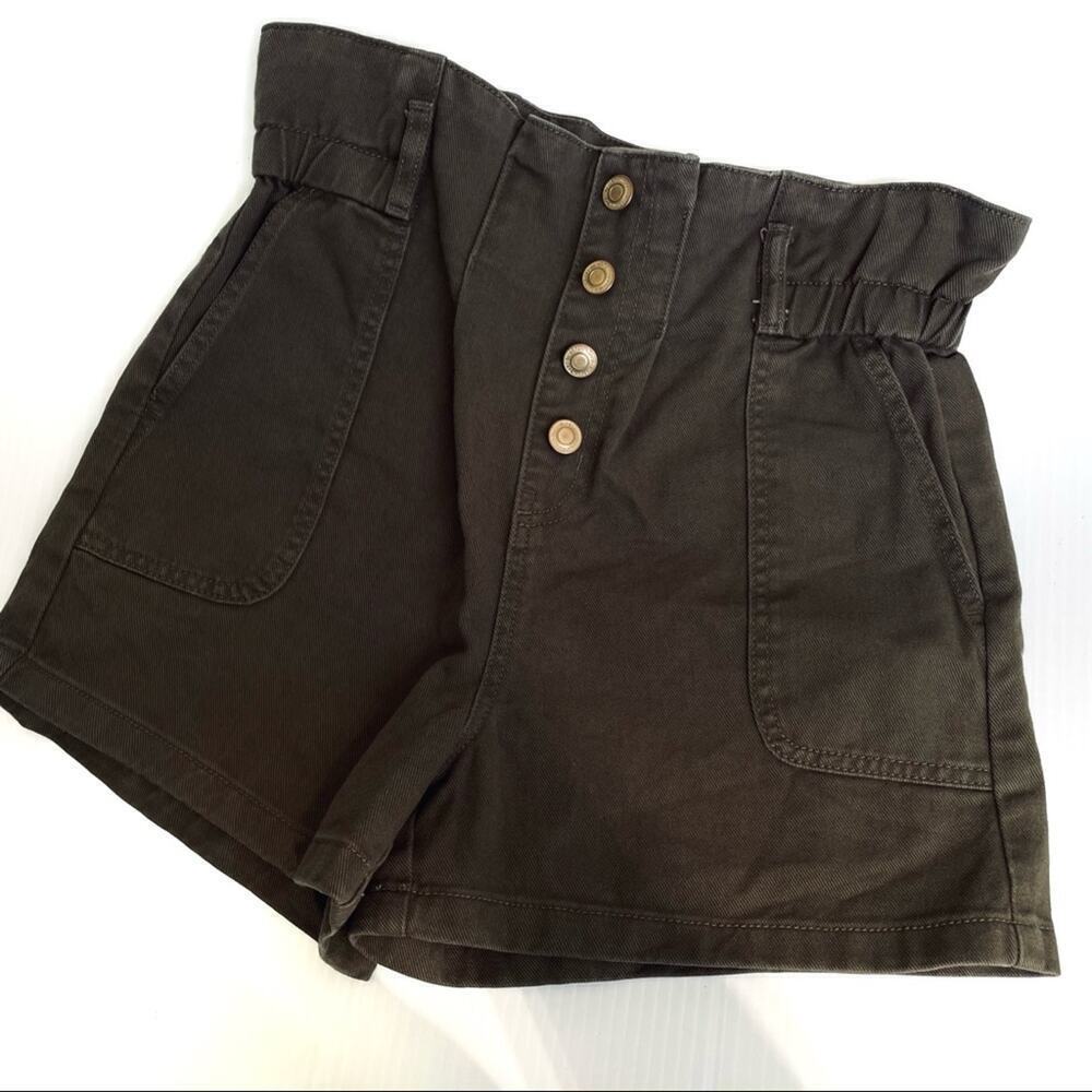 Denim Co. olive green high waist shorts